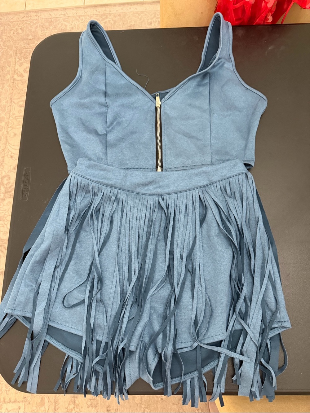 Blue Fringe matching set